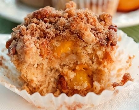 Easy Peach Muffins With Crumble Topping suggested serving