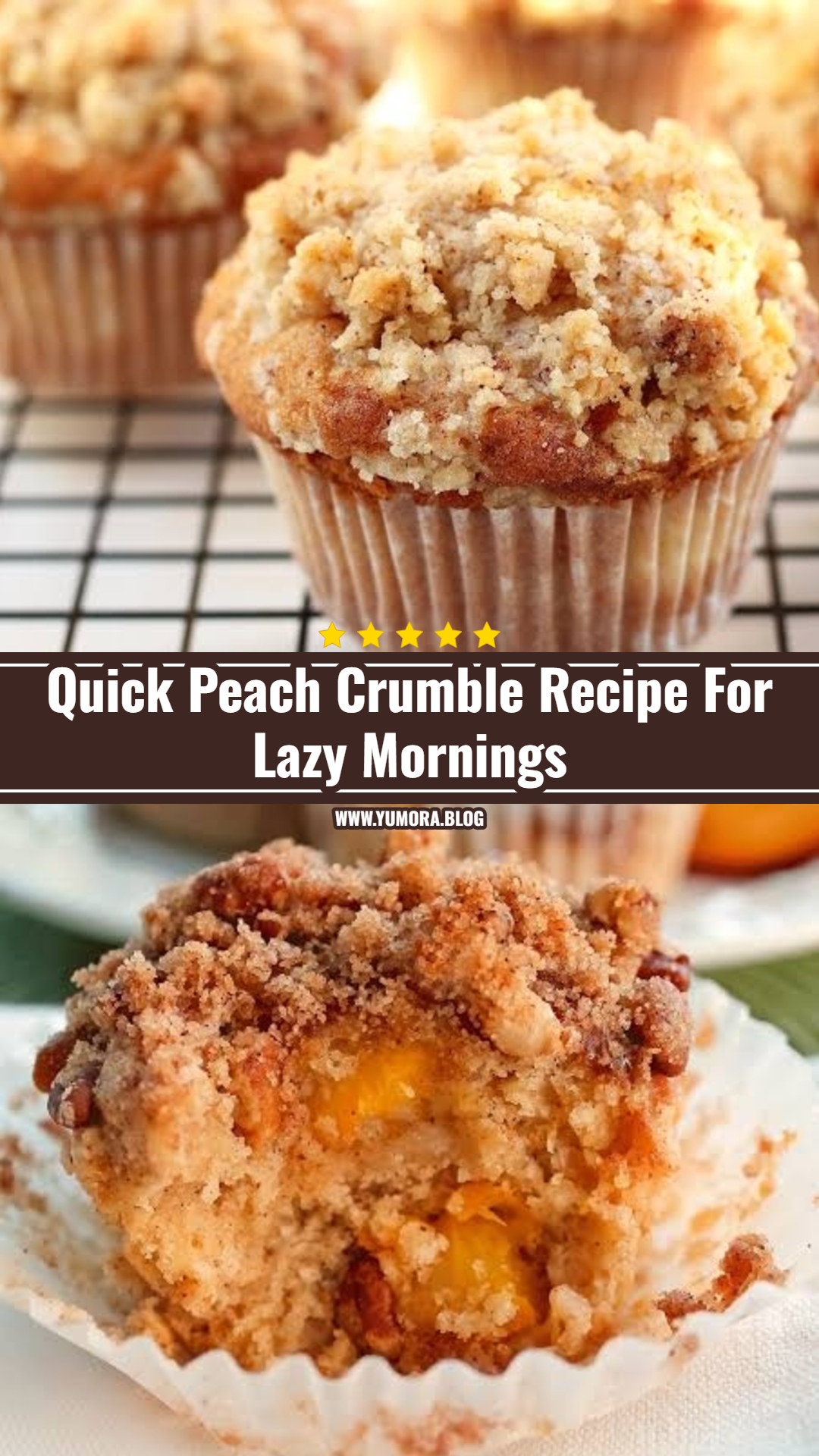 Easy Peach Muffins With Crumble Topping