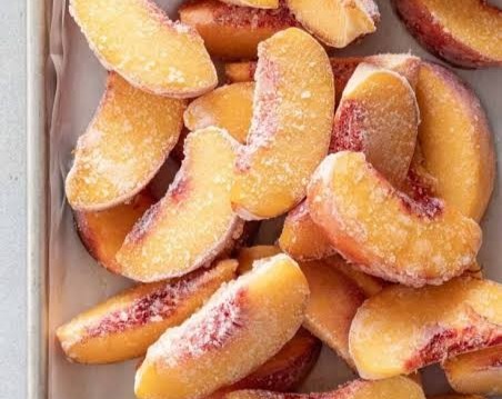 My Easy Method For Freezing Peaches top view