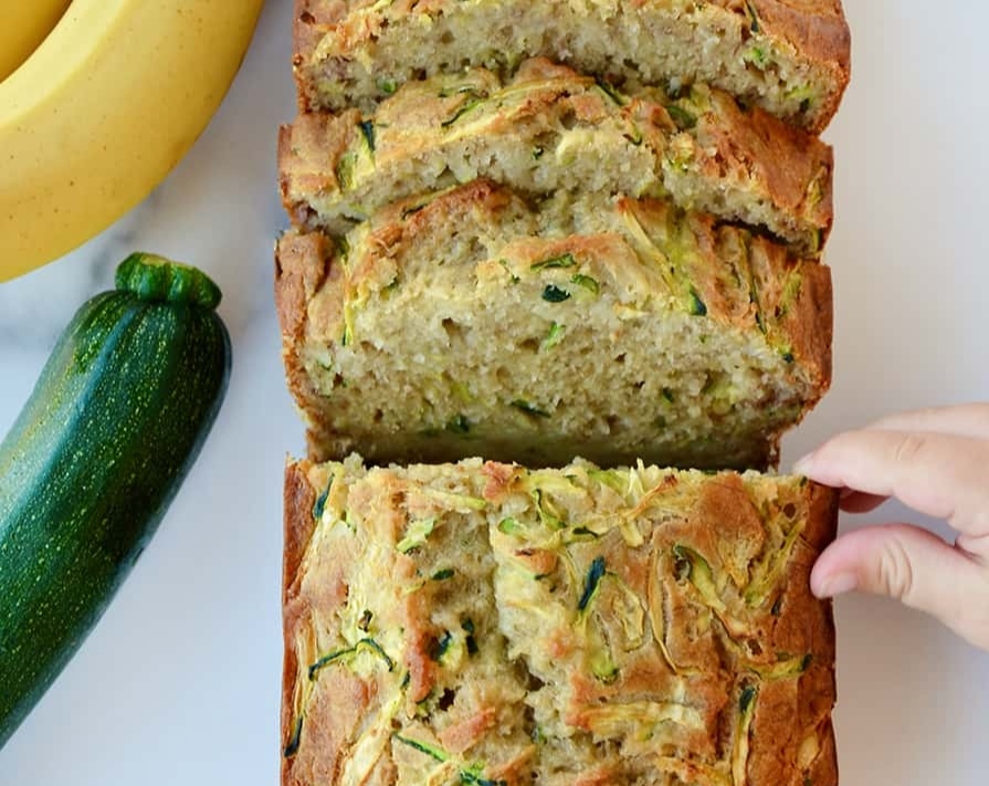 The best banana zucchini bread recipe ever top view