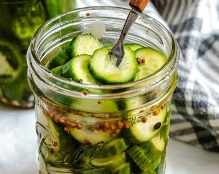 The Best Refrigerator Dill Pickles Ever top view