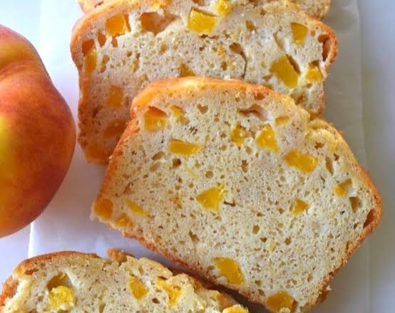 This easy peach bread recipe is perfect for summer top view