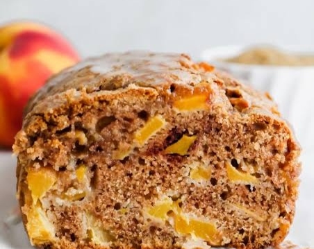 This easy peach bread recipe is perfect for summer suggested serving