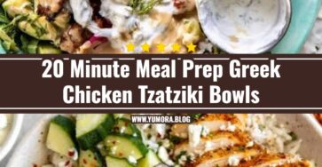 20 Minute Greek Chicken Tzatziki Bowls Meal Prep