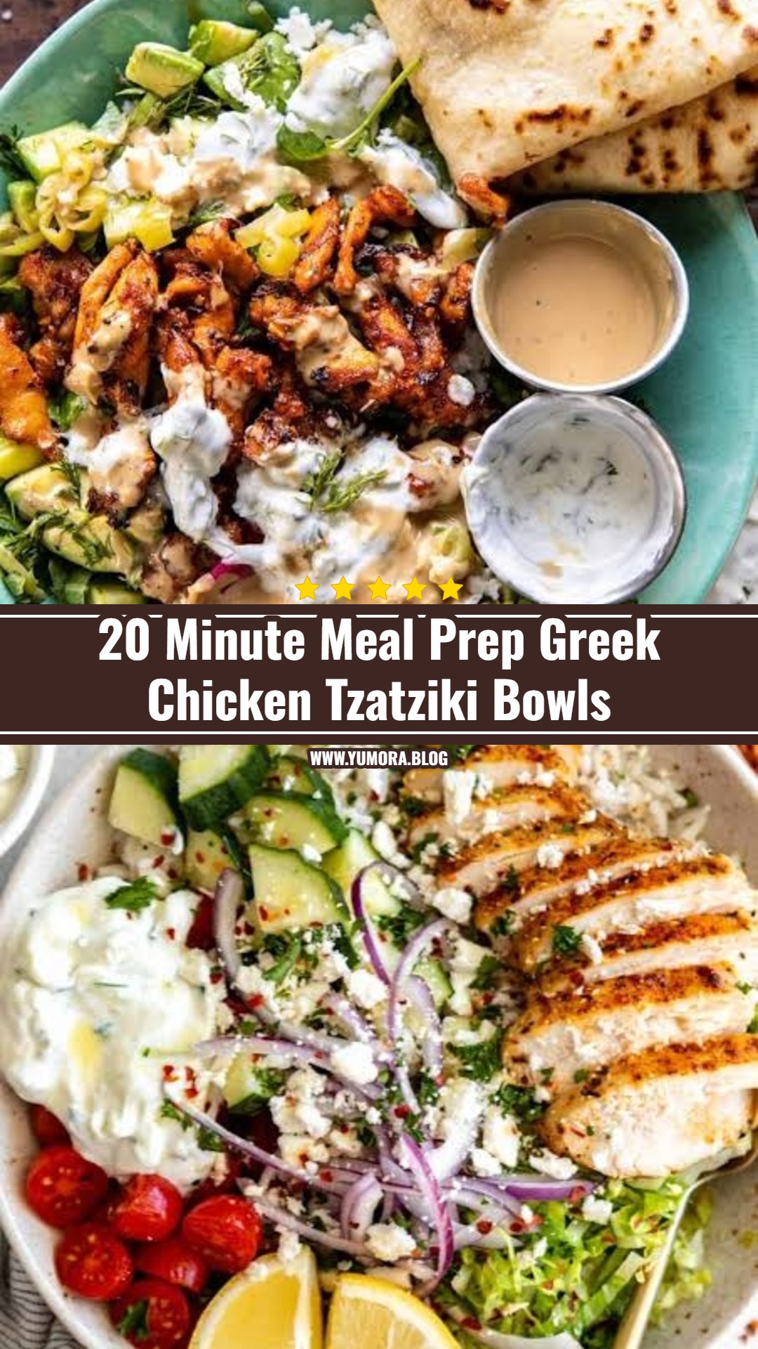 20 Minute Greek Chicken Tzatziki Bowls Meal Prep