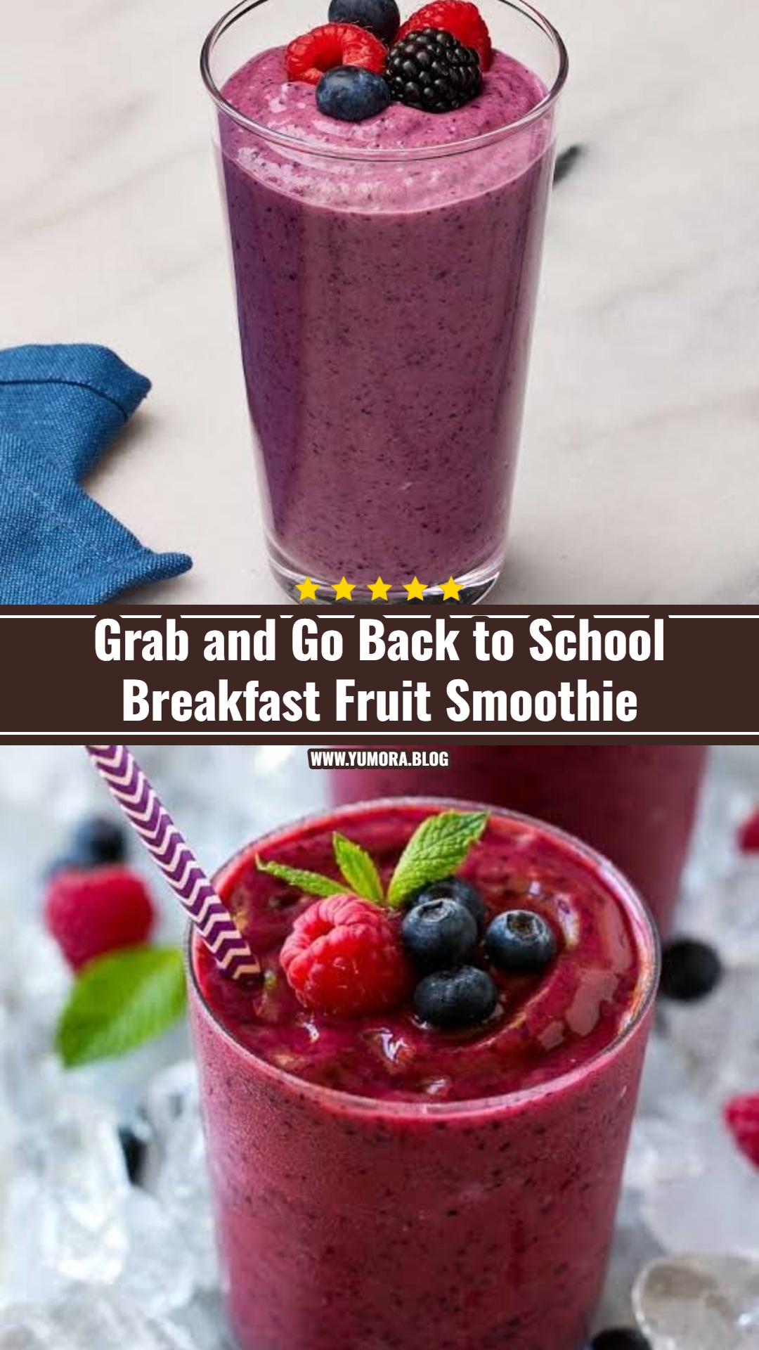 Easy Back to School Breakfast Fruit Smoothie