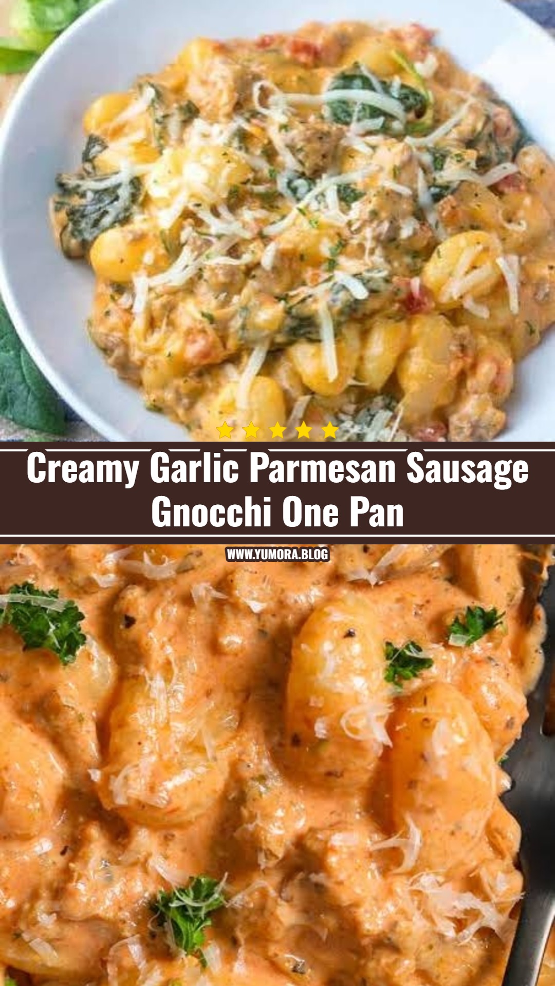 Easy Creamy Garlic Parmesan Sausage and Gnocchi