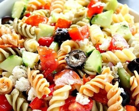 This easy italian pasta salad is the best summer side top view