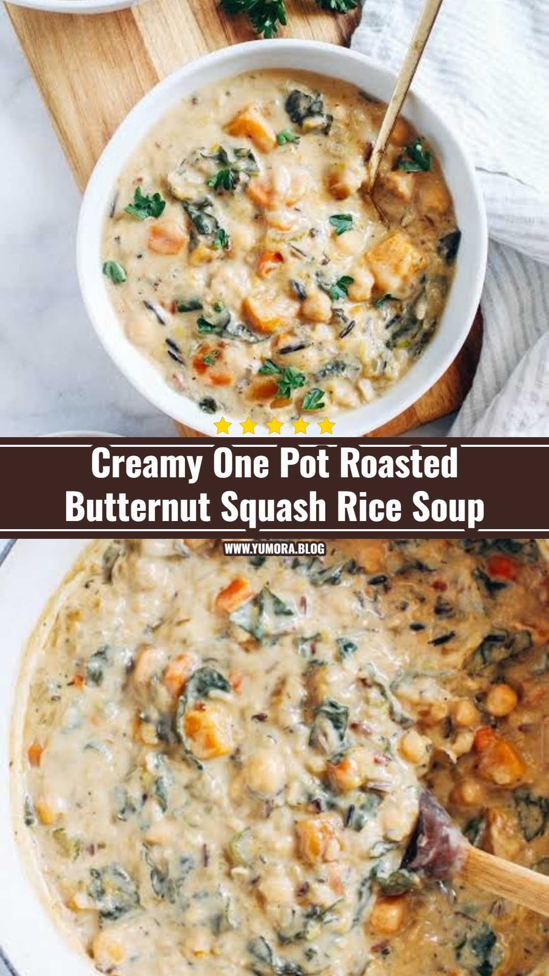 Cozy One Pot Butternut Squash and Wild Rice Soup
