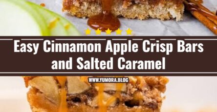Easy Cinnamon Apple Crisp Bars with Salted Caramel