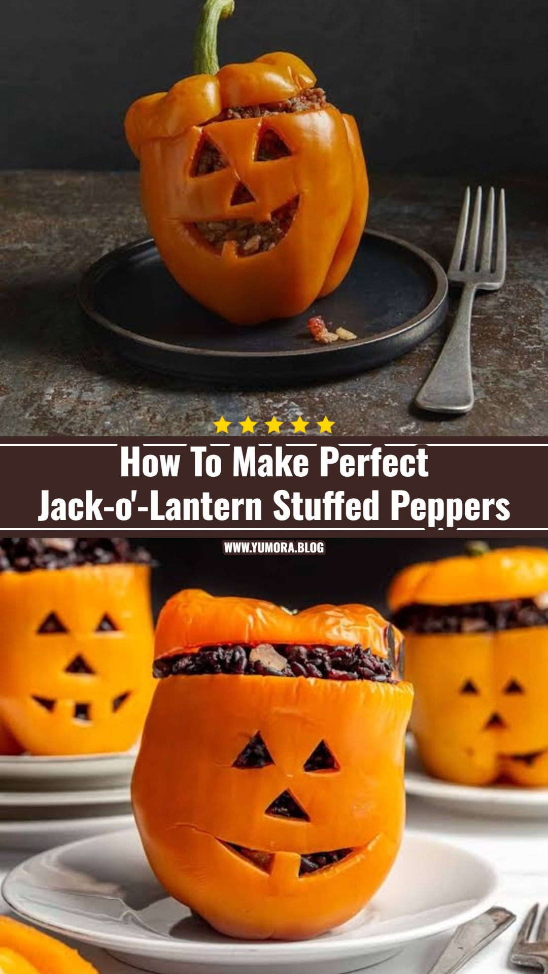 The Best Jack-o'-Lantern Stuffed Peppers Recipe Ever