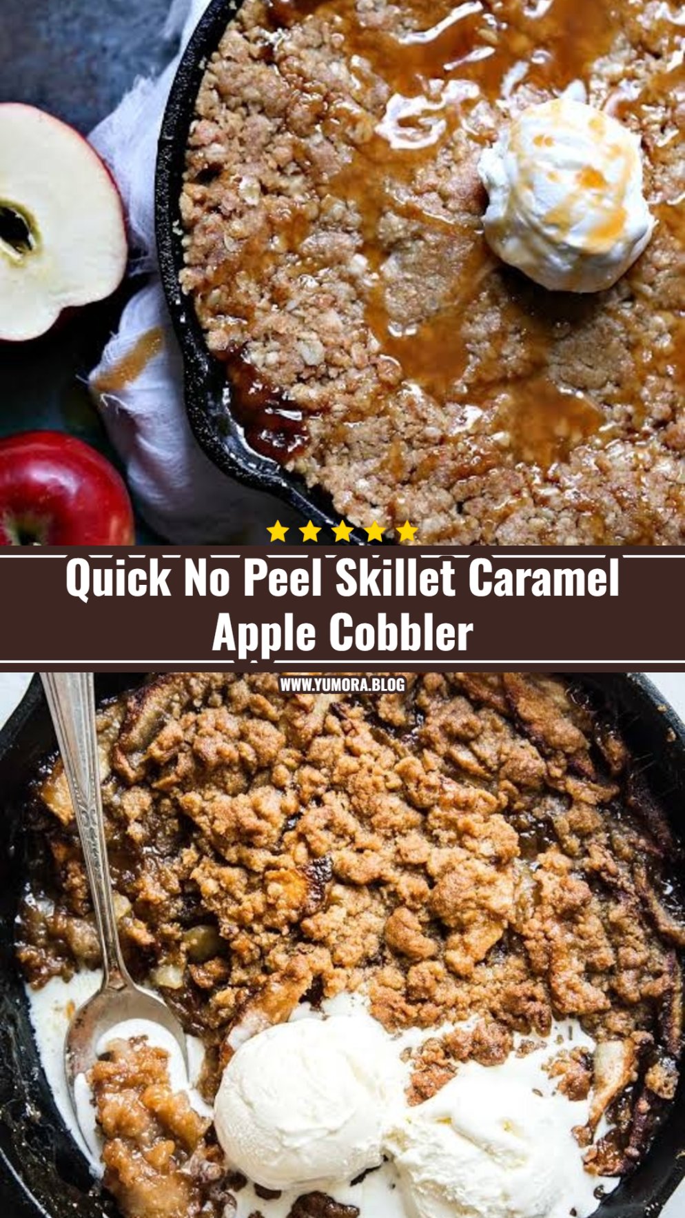 Viral 15 Minute Skillet Caramel Apple Cobbler Hack